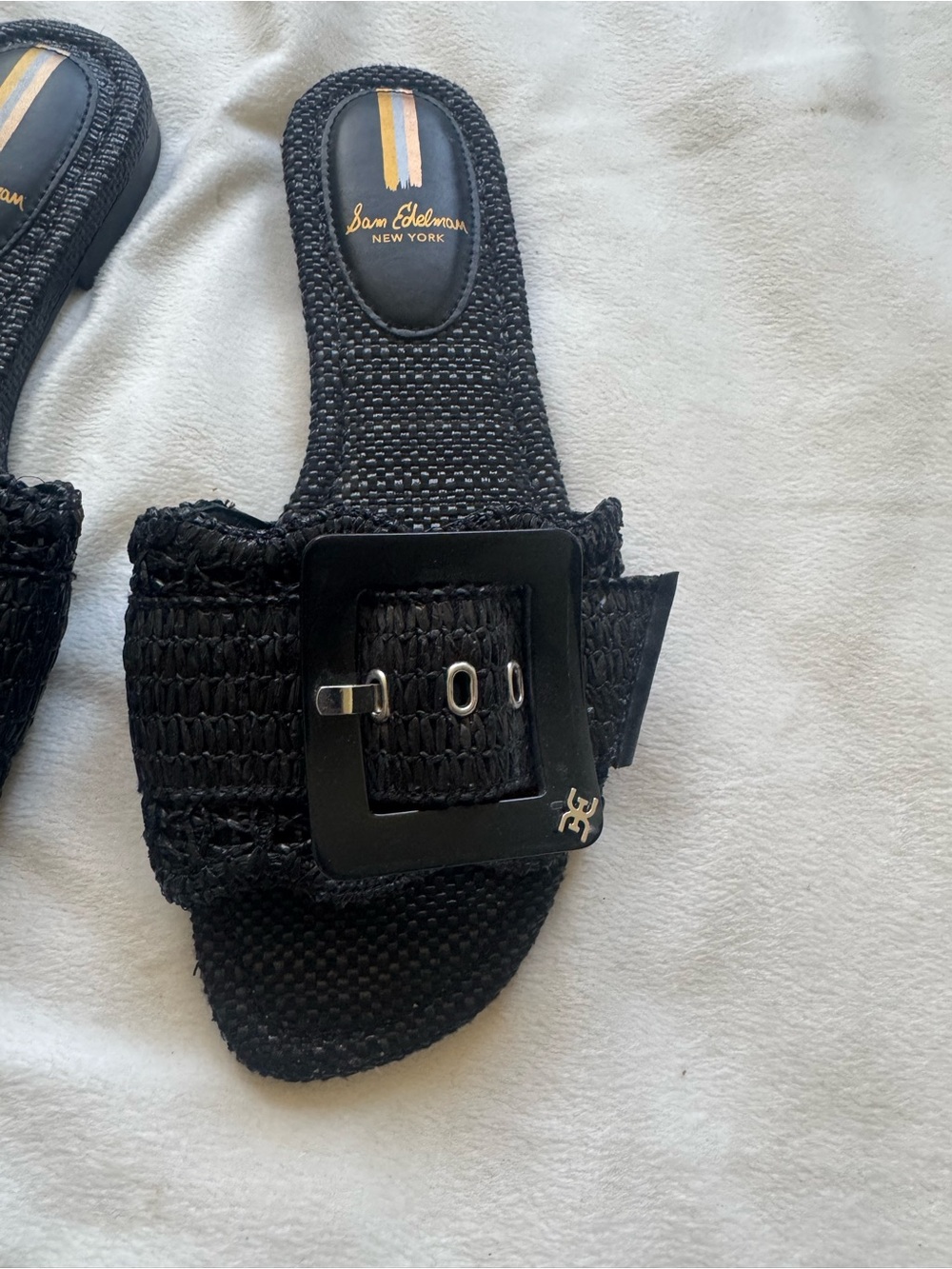 Sam Edelman Bambi buckle woven slide sandals - Picture 2 of 6